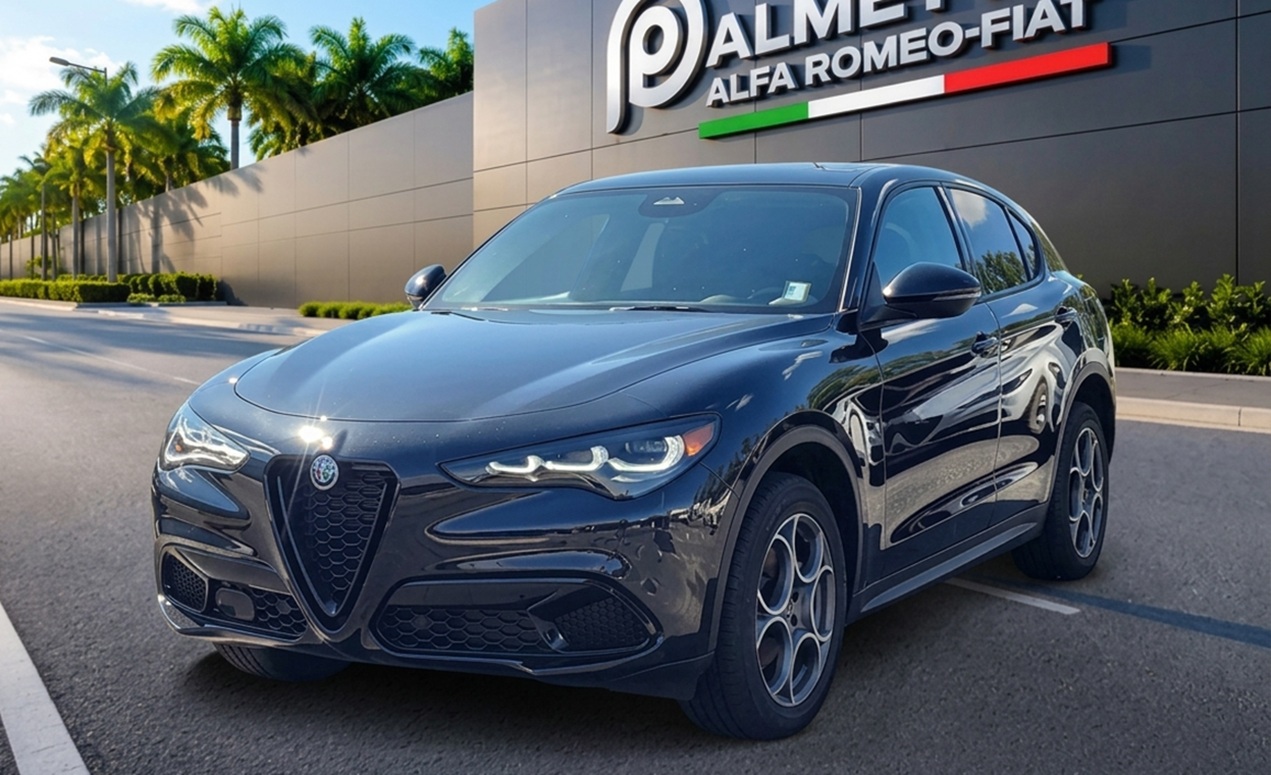 New 2025 Alfa Romeo Stelvio Awd: One of the best options in the Alfa Romeo Stelvio vs Giulia comparison. Available now at Palmetto Alfa Romeo-FIAT, Miami, Florida.