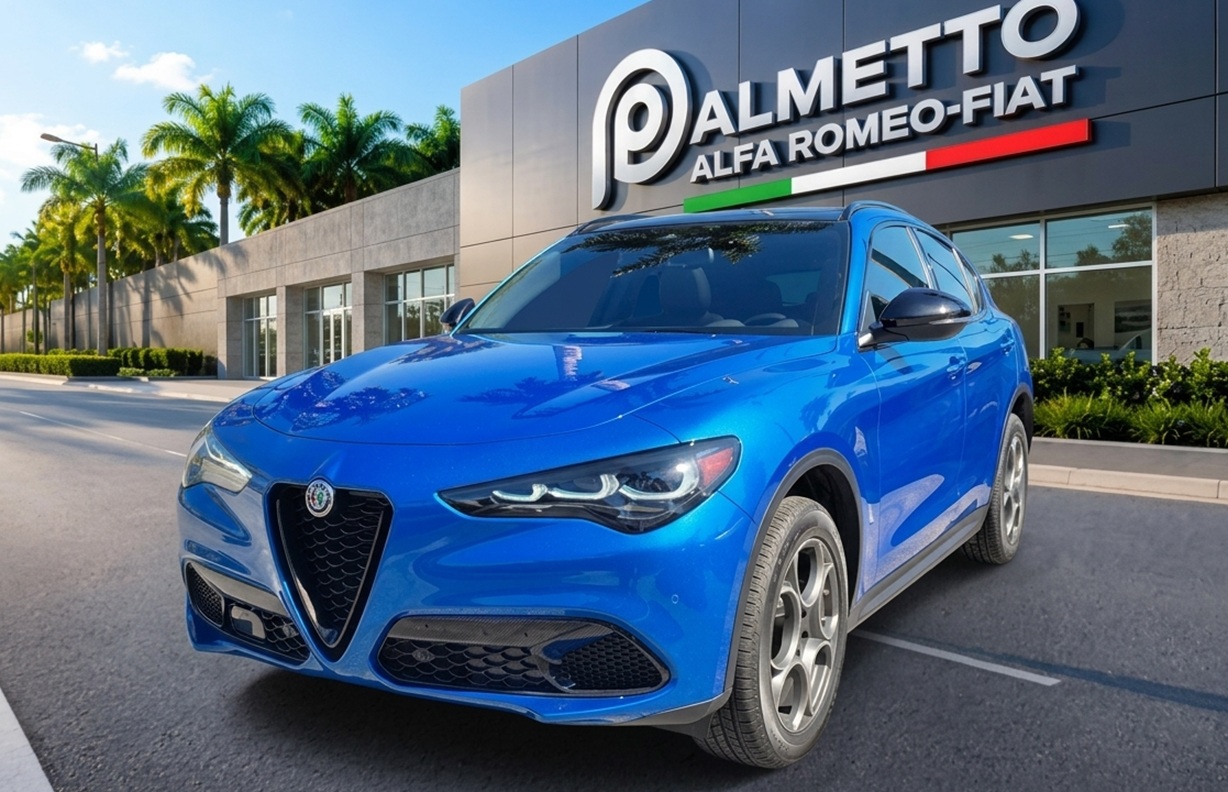 New 2026 Alfa Romeo Stelvio Awd: One of the best options in the Alfa Romeo Stelvio vs Giulia comparison. Available now at Palmetto Alfa Romeo-FIAT, Miami, Florida.
